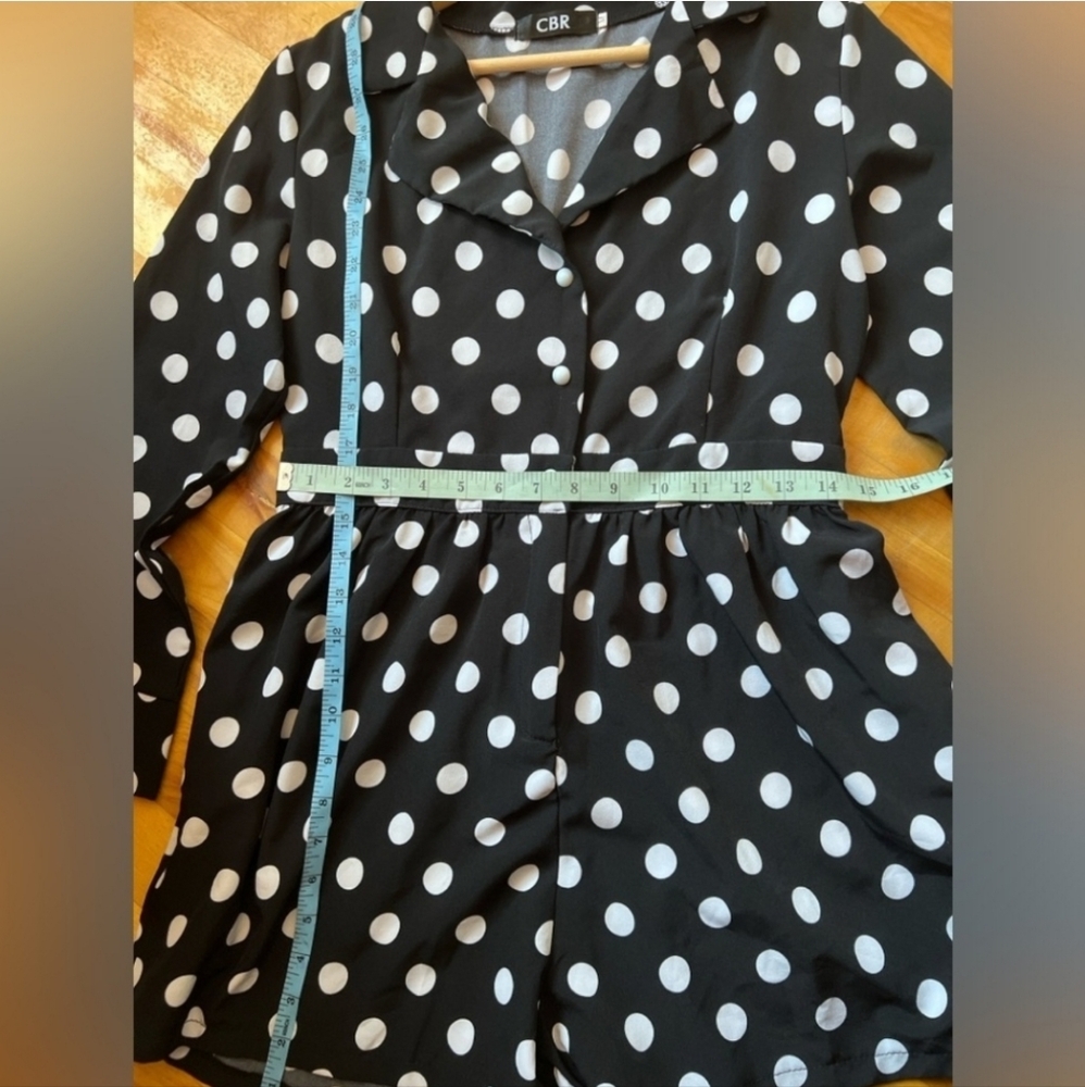 CBR Black & White Polka Dot Romper L - Picture 7 of 9